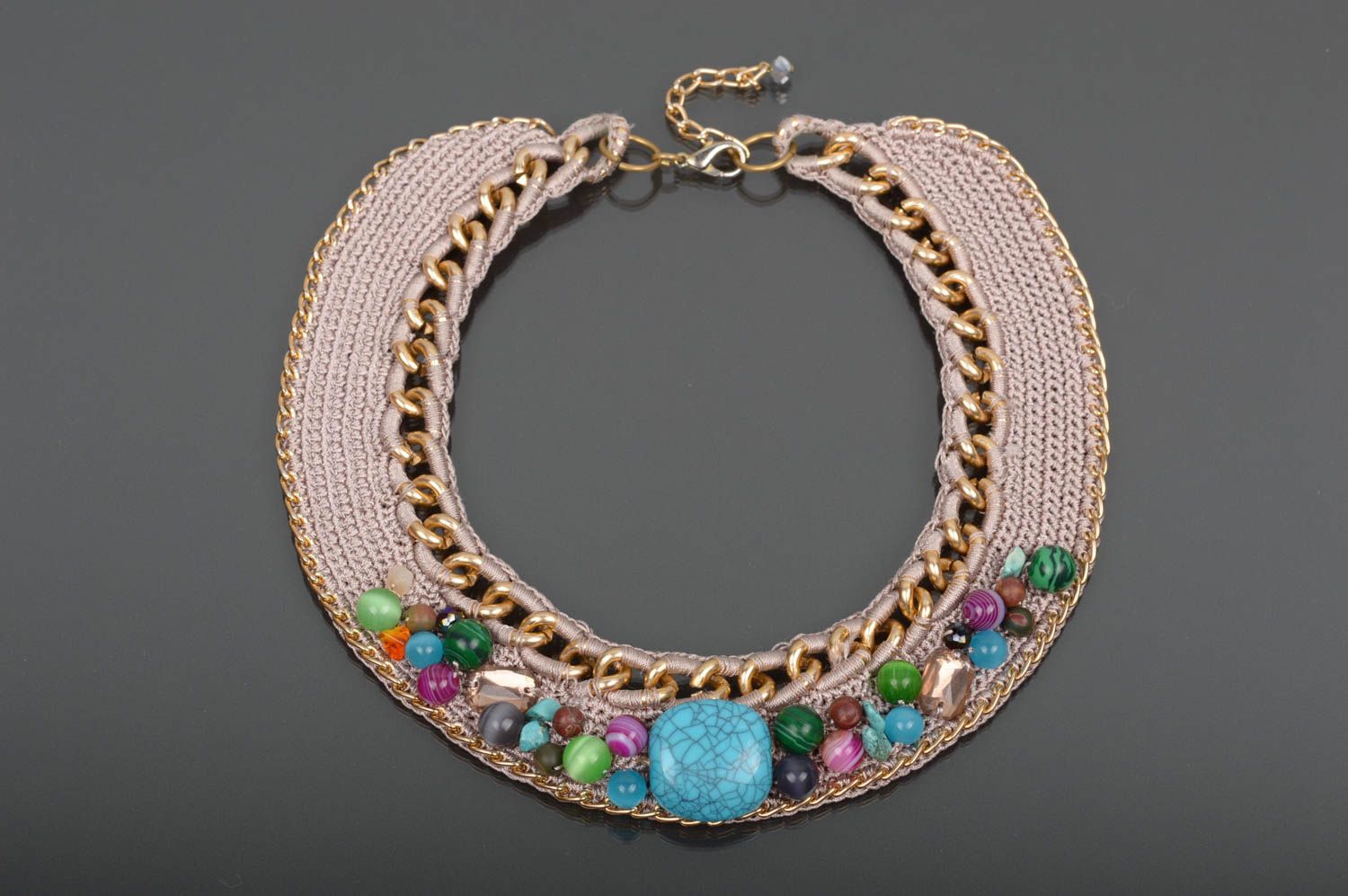 Handmade grelles Damen Collier Modeschmuck Halskette Accessoires für Frauen  foto 1