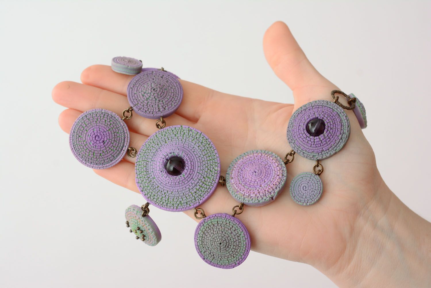 Massive polymer clay necklace photo 4