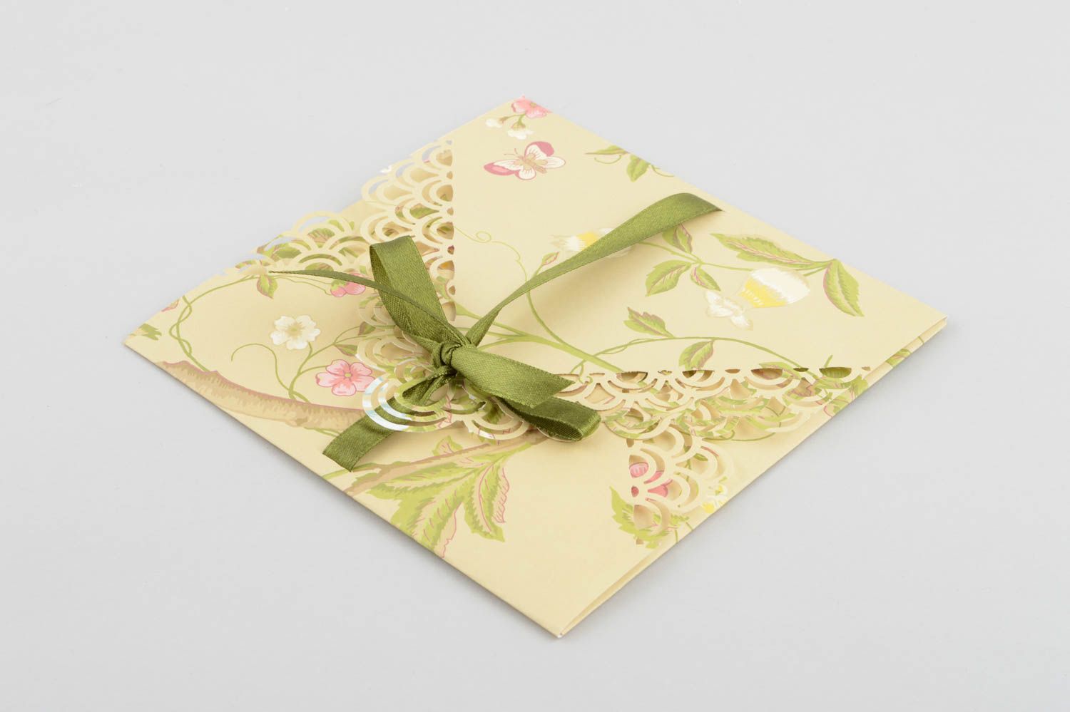 Handmade paper festive envelope designer disc wrapper envelope with print photo 3