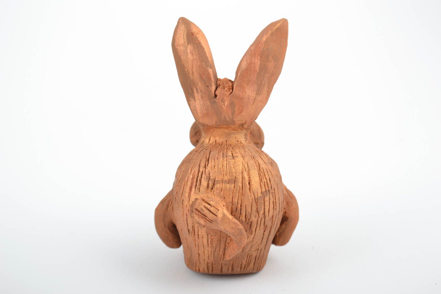 Handmade Dekofigur Esel Keramik Deko Figur aus Ton klein lustig braun  foto 5