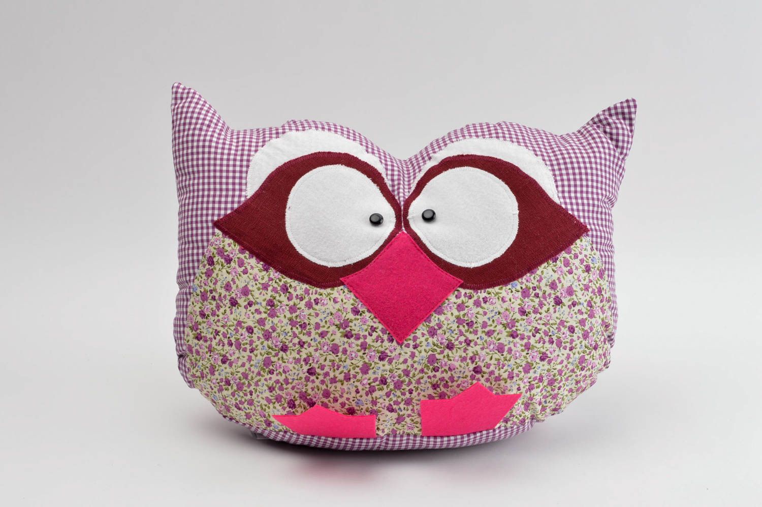Игрушка-подушка ручной работы детская игрушка диванная подушка в виде совы фото 2
