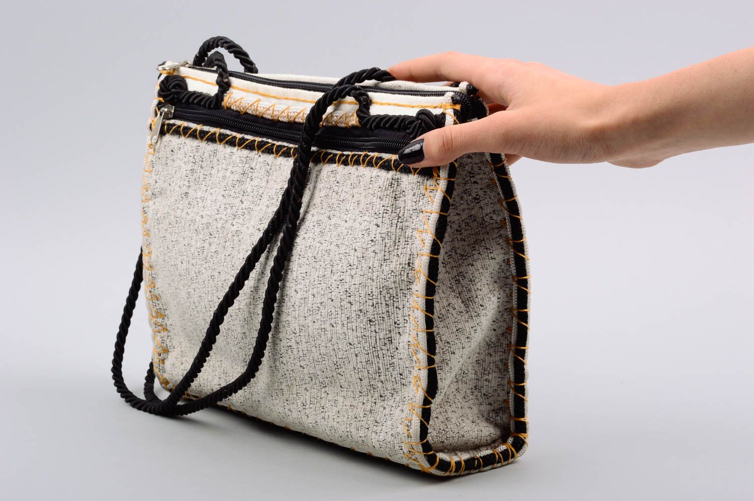 Handmade fabric handbag colored glass case stylish designer clutch bag for women photo 2