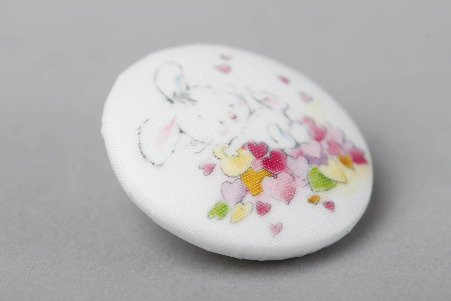 Beautiful handmade plastic button printed fabric button handmade accessories photo 2