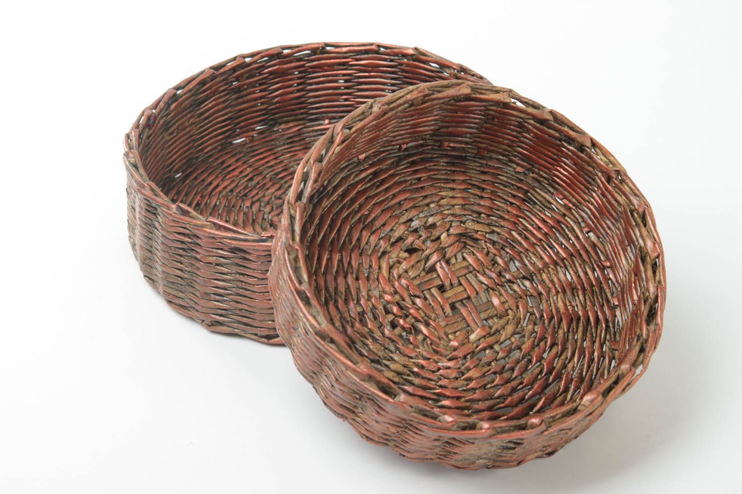 Handmade paper basket 2 newspaper baskets woven basket design gift ideas photo 3