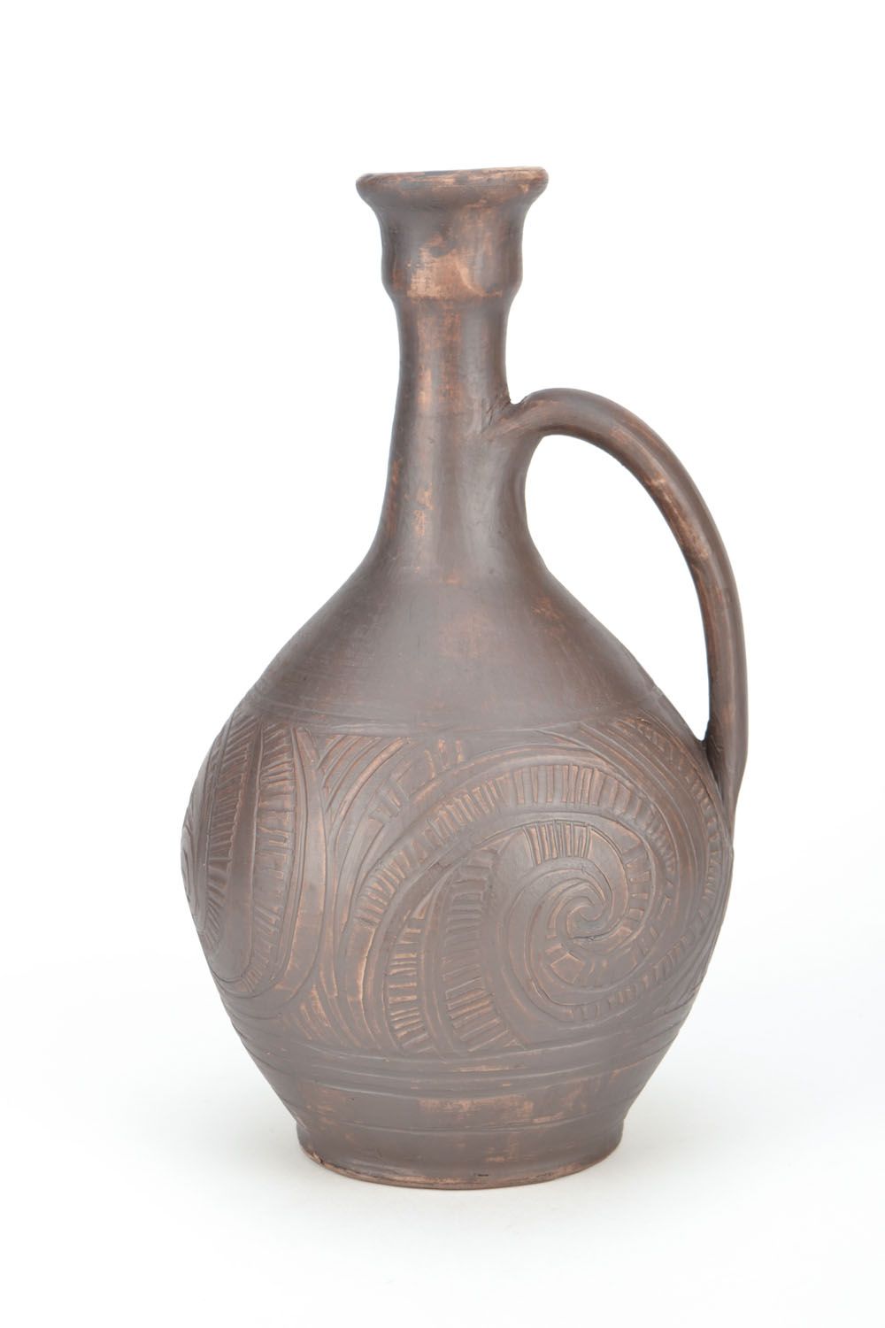 60 oz Greek Roman-style wine carafe in brown color with handle 2,4 lb photo 3