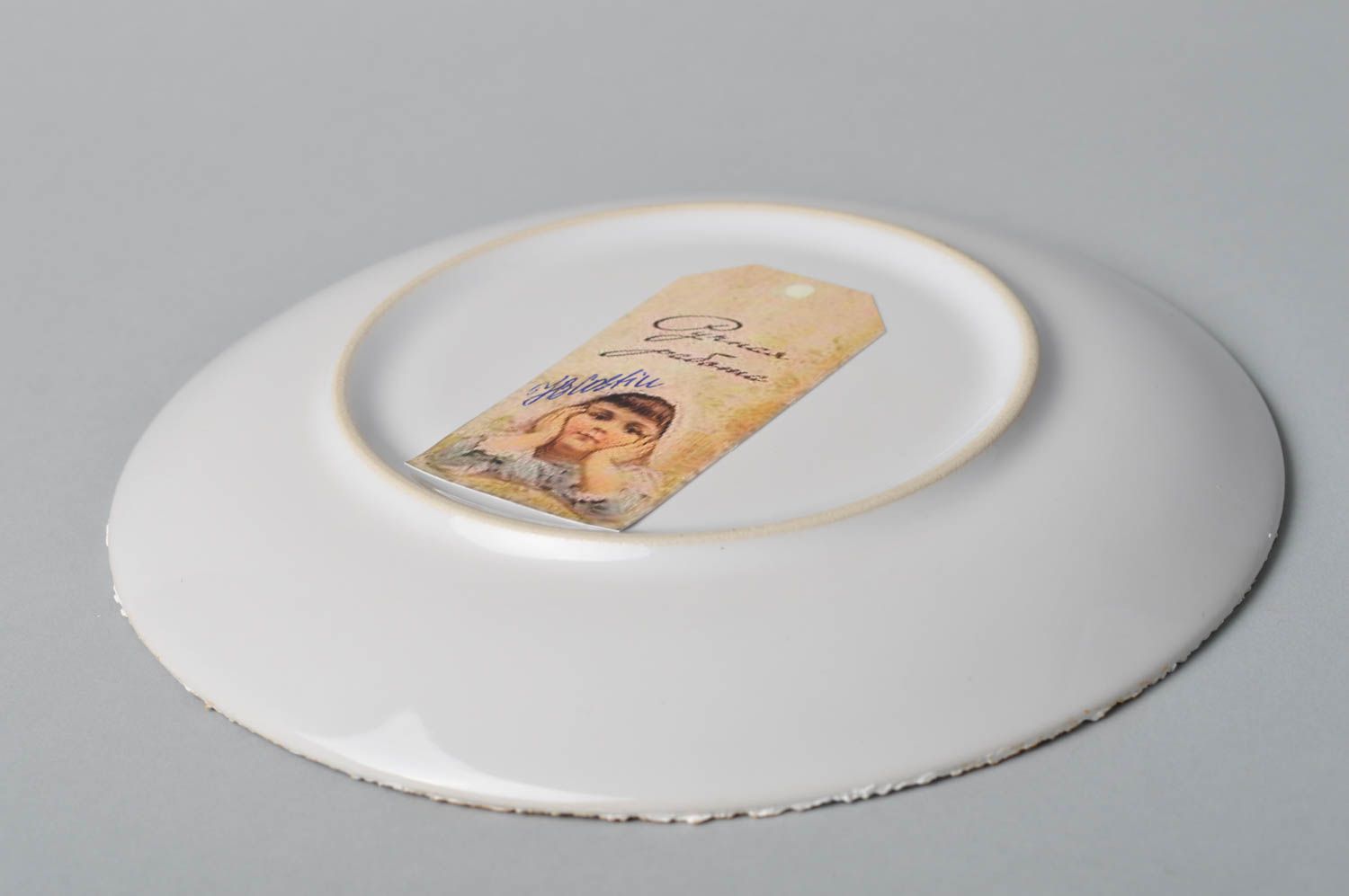 Декоративная тарелка ручной работы подарочная тарелка декупаж красивая тарелка фото 3
