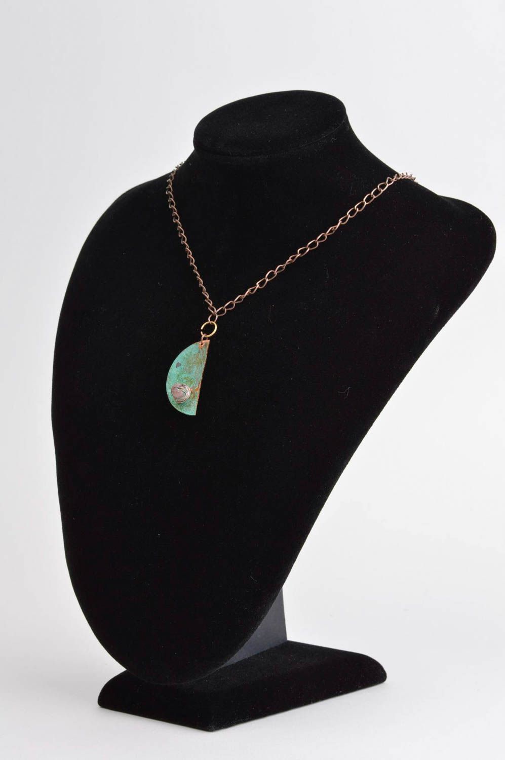 Handmade pendant unusual pendant designer accessory gift ideas copper jewelry photo 1