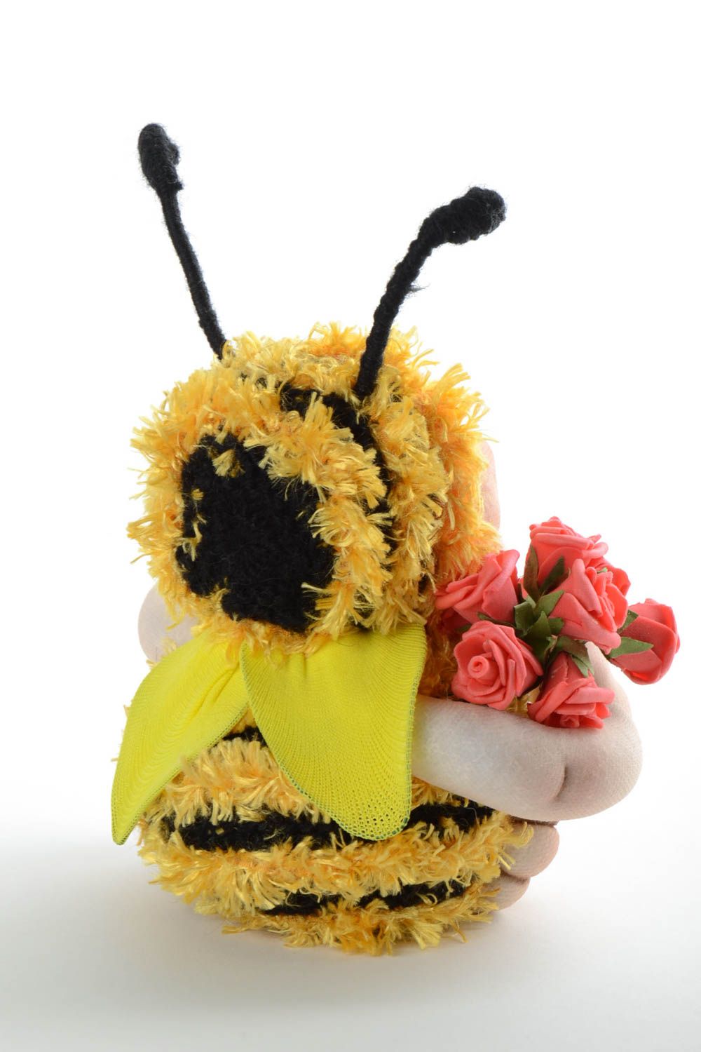 Soft toy Bee made of nylon handmade designer bright interior decorative toy photo 4