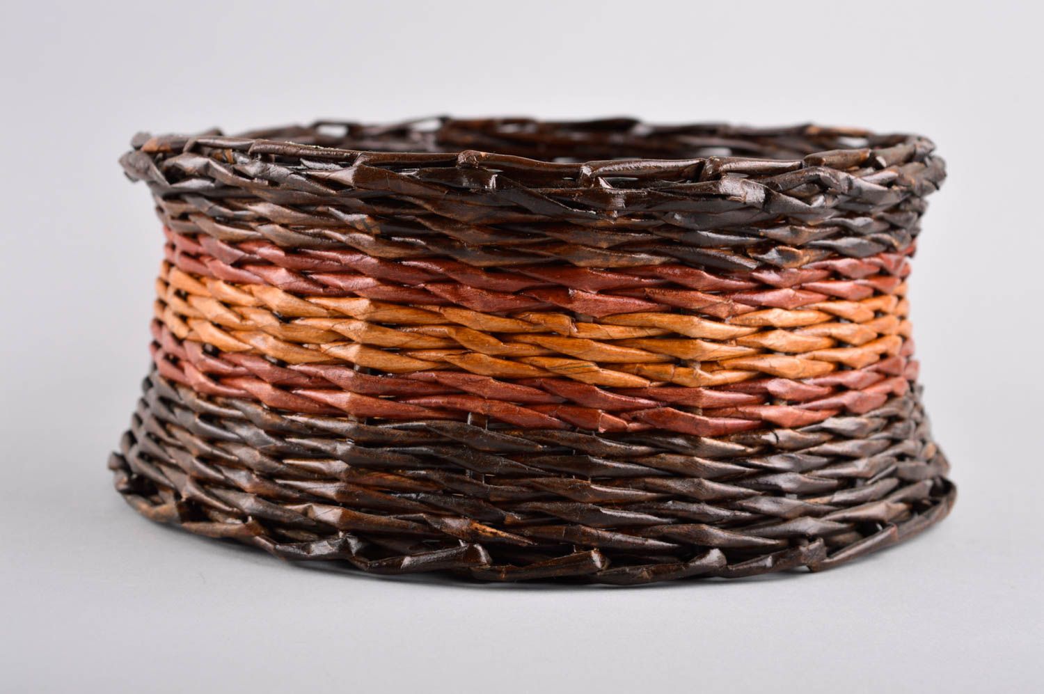 Handmade paper tube basket woven basket for home interior decor wicker basket photo 3
