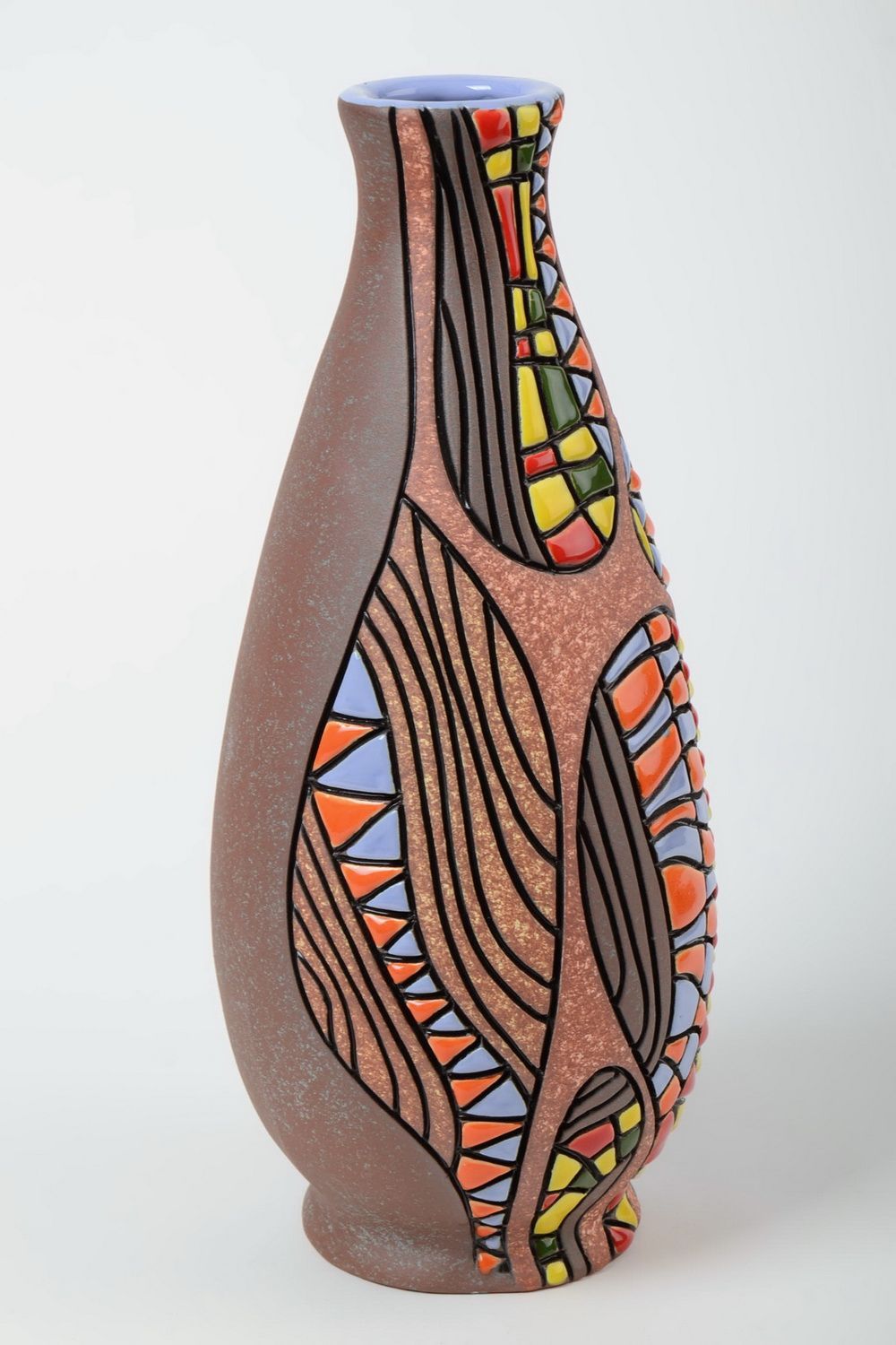 Dekorative Vase aus Ton für Tischdeko Volumen 1.5 L einzigartig handgeschaffen foto 2
