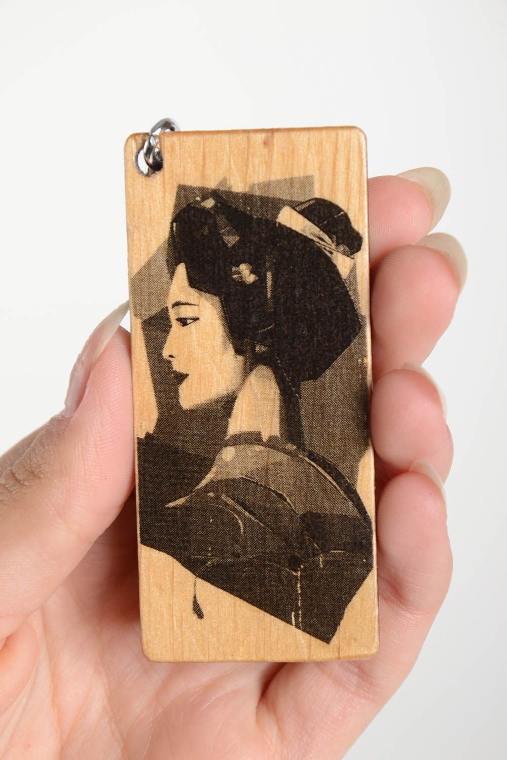 Handmade keychain designer kaychain for phone wooden souvenir for men photo 2
