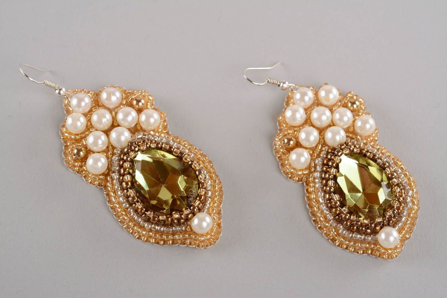 Elegant glass earrings  photo 3