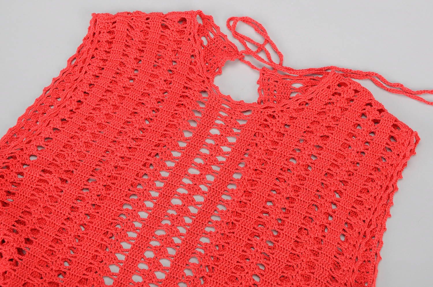 Robe rouge tricotée photo 3
