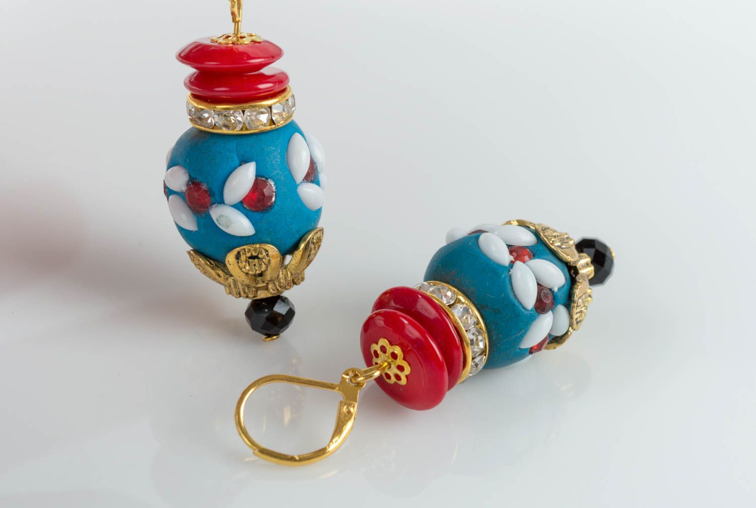 Handmade plastic bead earrings beautiful jewellery designer jewelry for her photo 5