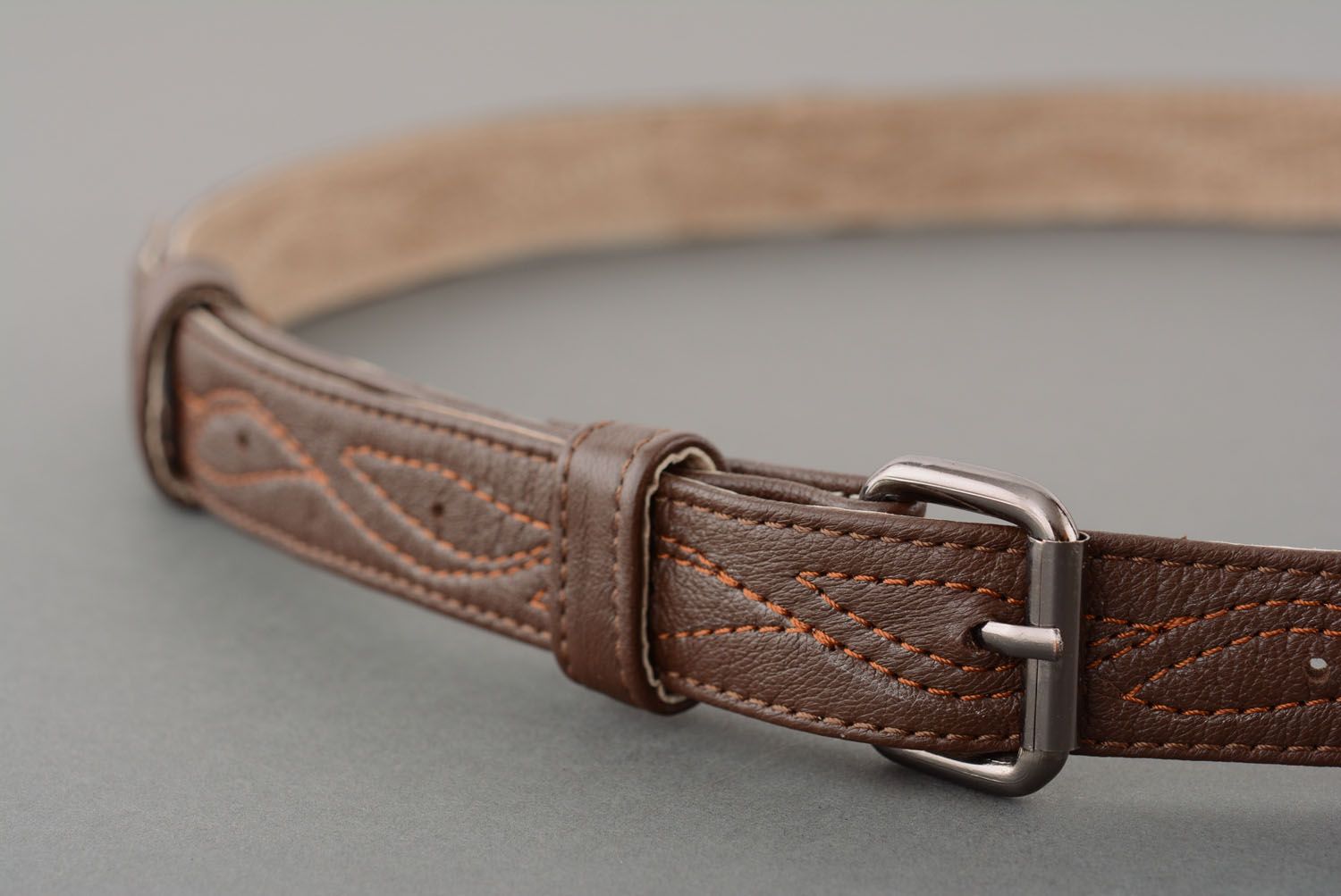 Homemade leather belt photo 2