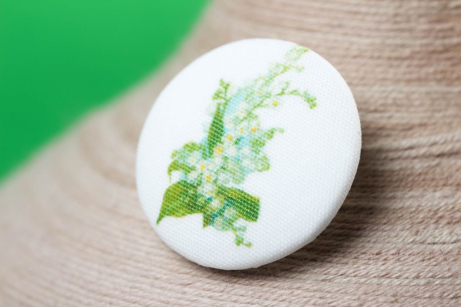 Beautiful handmade plastic button designer fabric button with print gift ideas photo 1