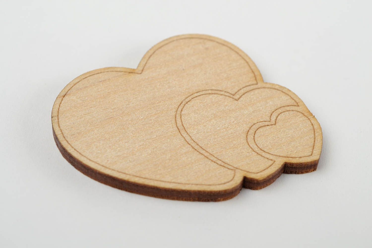 Stylish wooden heart designer unusual blank for painting lovely accessories photo 3