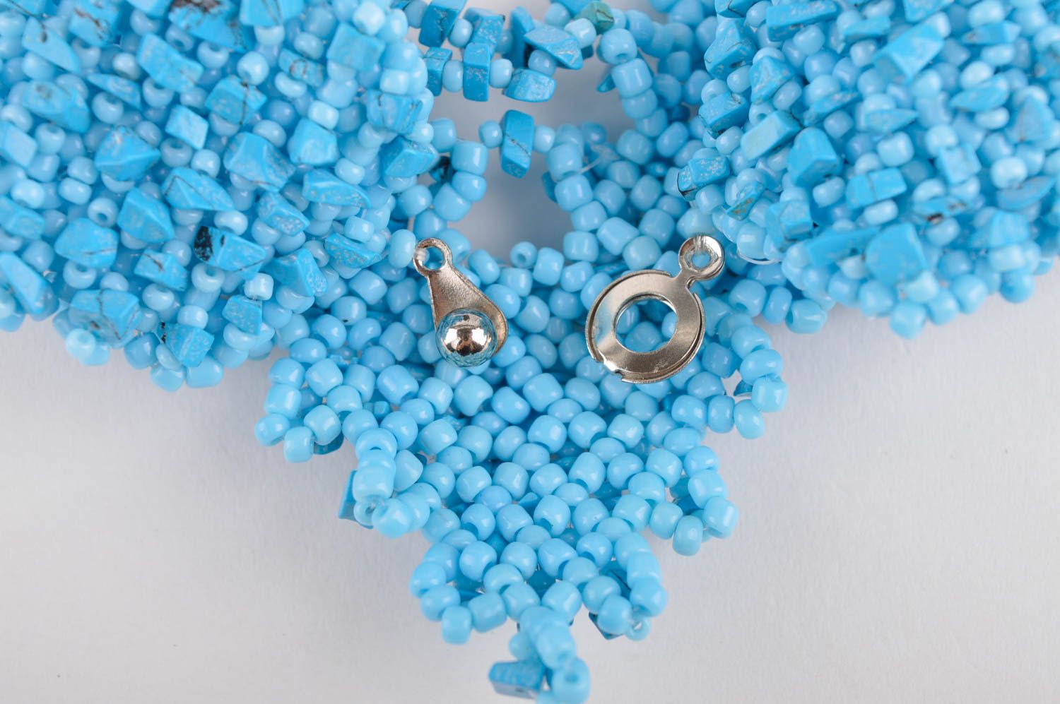 Collar de abalorios azules hecho a mano regalo original accesorio para mujeres foto 5