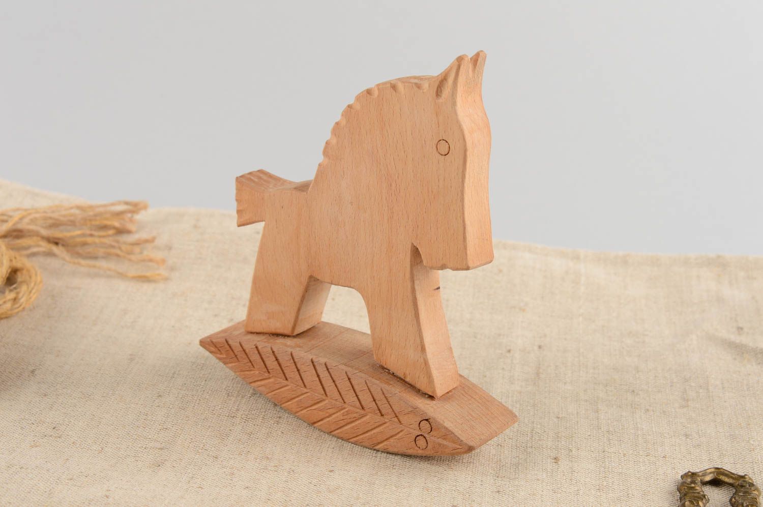 Wooden rocking horse toy for children handmade nursery decor ideas photo 1