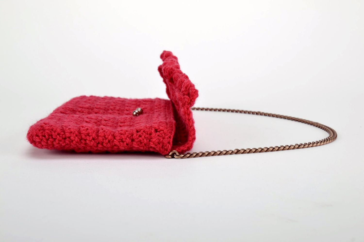 Handmade knitted purse photo 4