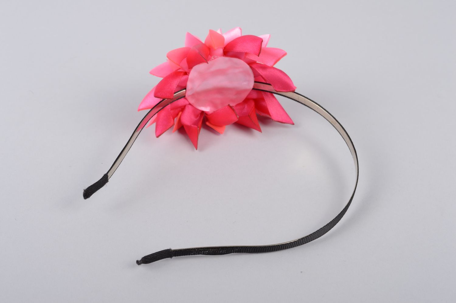 Handmade hair band satin flower hair band hair accessories for children photo 2