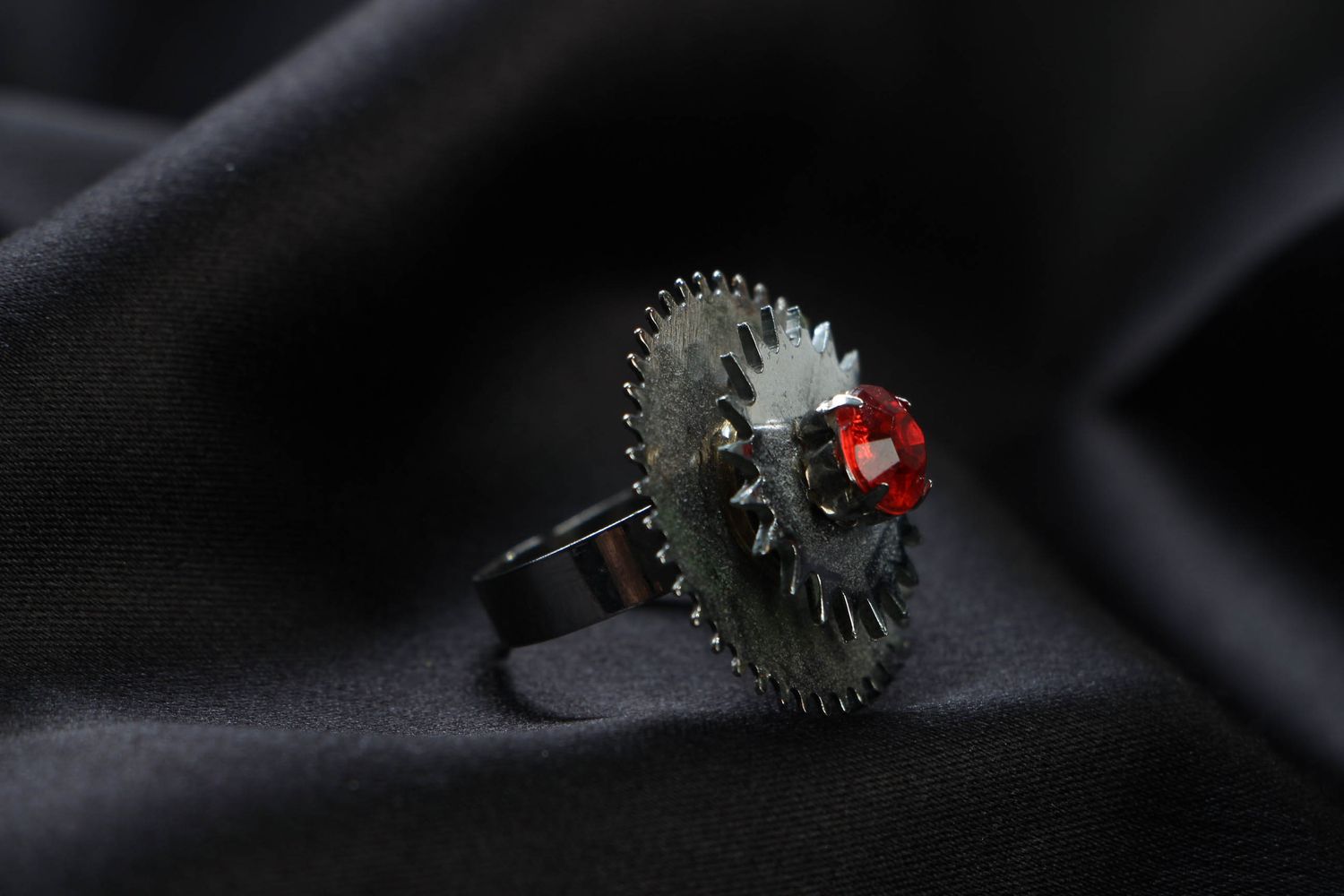 Metal ring in steampunk style photo 1