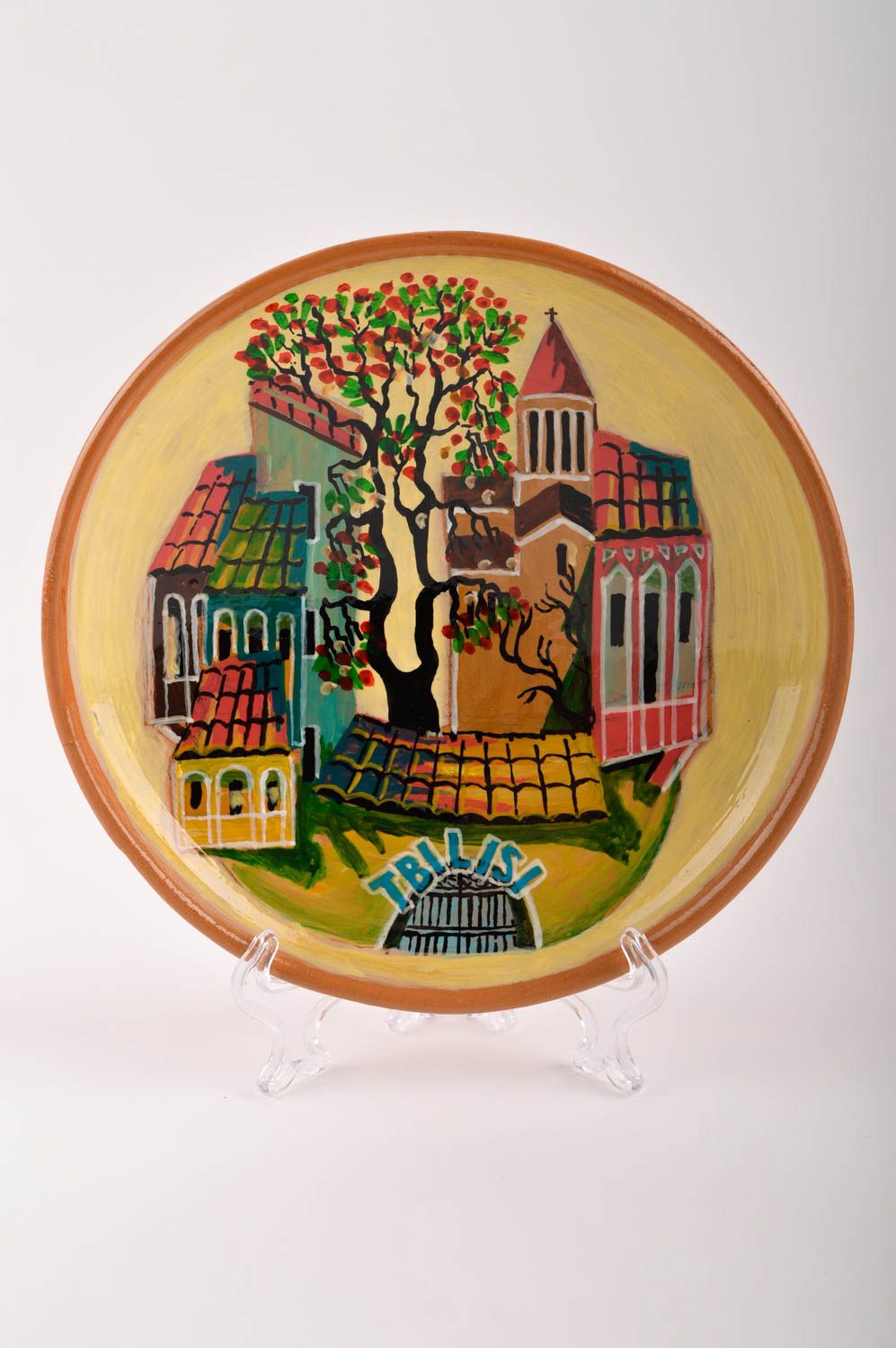 Тарелка сувенирная с видом города хэнд мейд подарочная тарелка декор на стену фото 2
