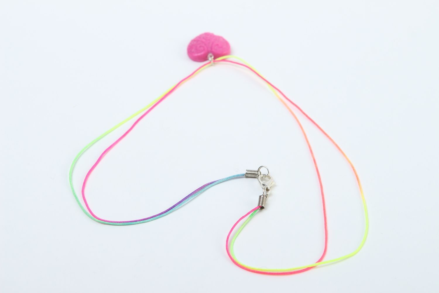 Plastic pendant handmade polymer clay jewelry stylish pendant with heart photo 5