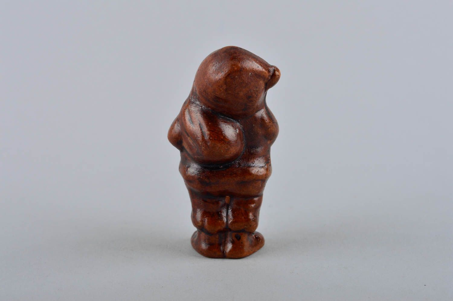 Keramik Deko handmade Figur aus Ton für Wohnzimmer Dekoraton klein Zwerg foto 4