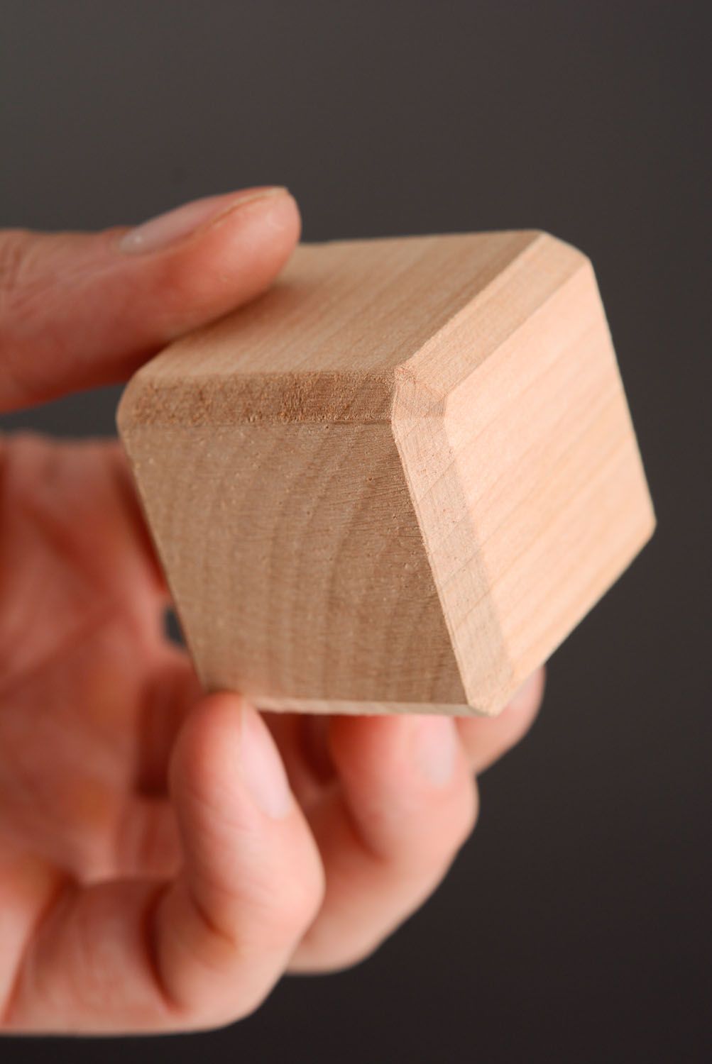 Ébauche en bois décorative faite main Cube photo 5