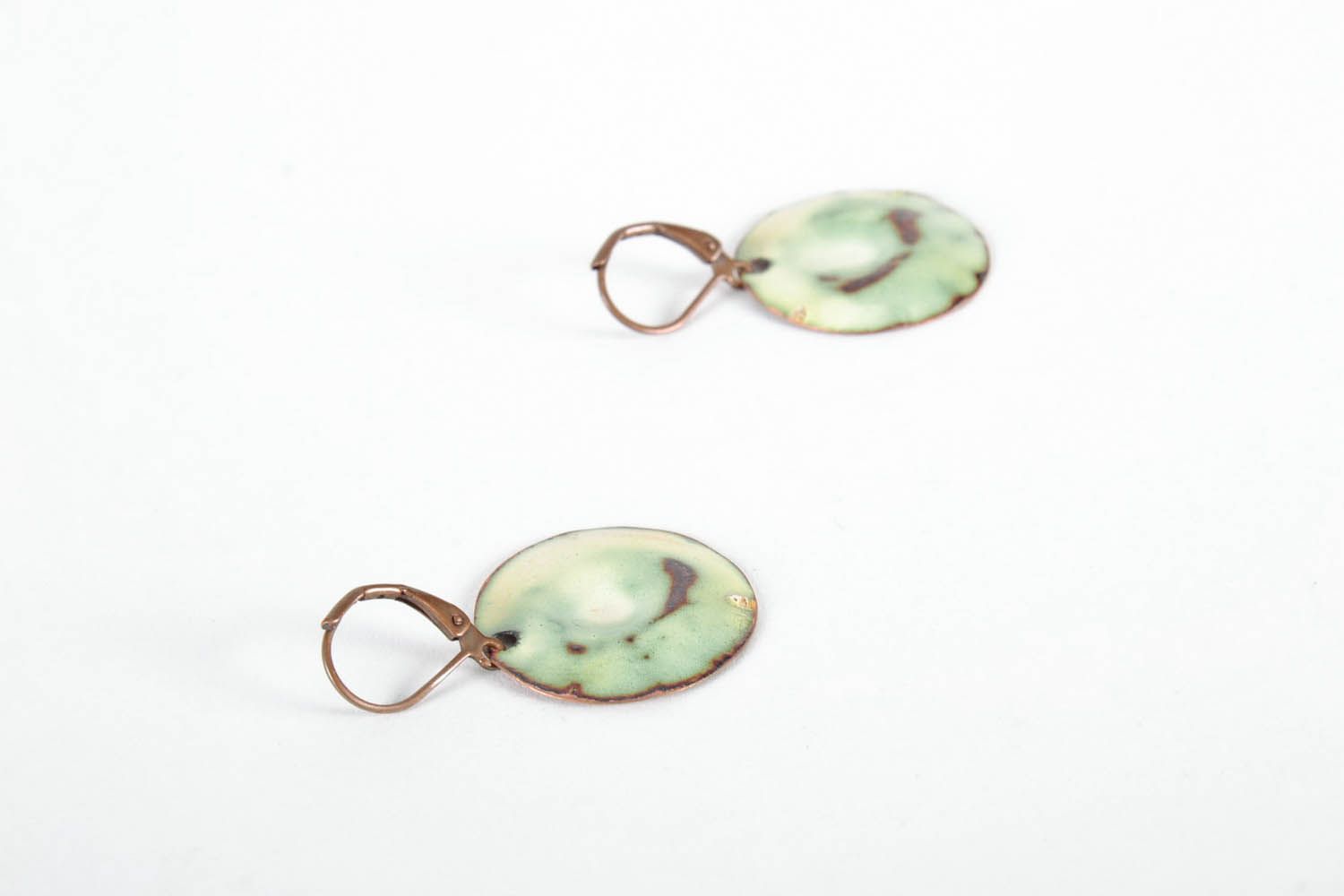 Round copper earrings photo 3