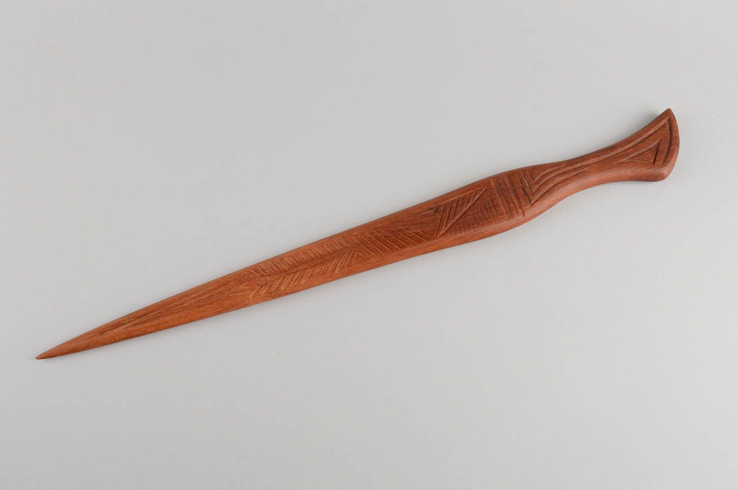 Dague décorative en bois ciré marron faite main cadeau original pour homme photo 2