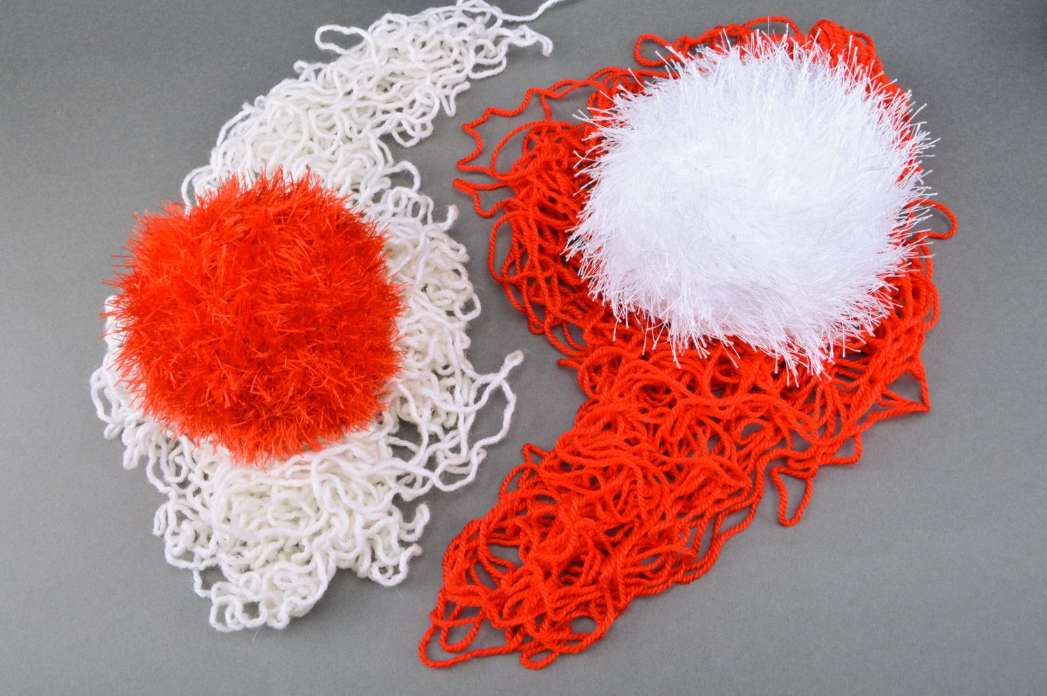 Set of handmade soft crochet toy balls for children 2 items photo 1
