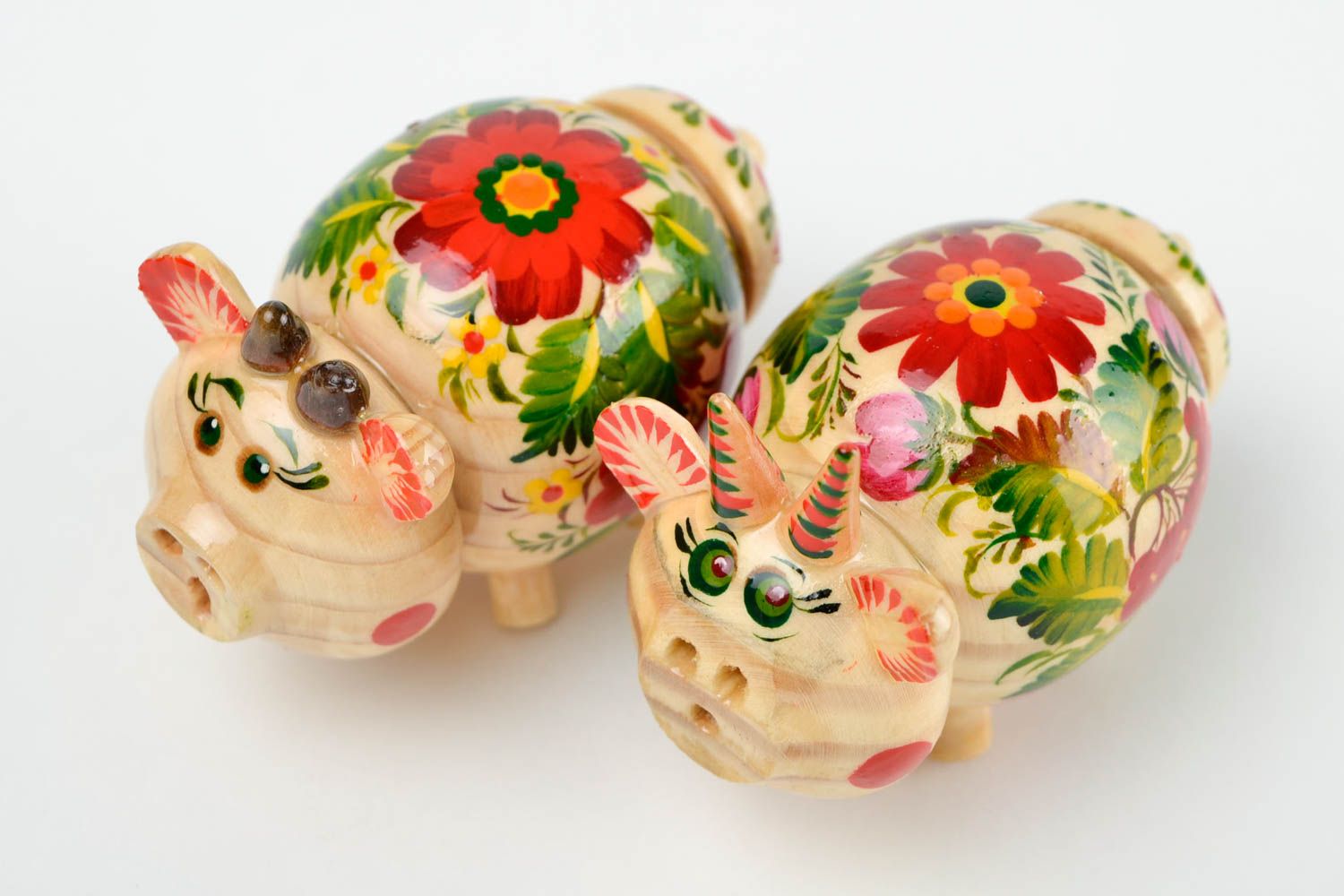 Petits Pots à épices faits main Vaisselle en bois Cadeau original 2 pièces photo 3