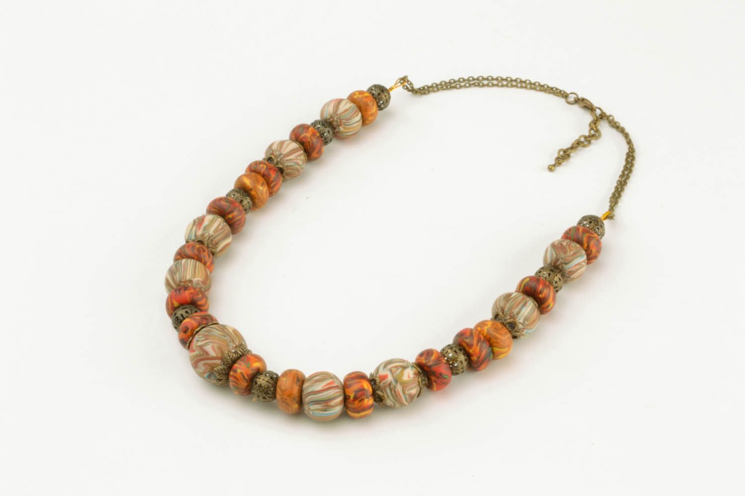 Polymer clay beaded necklace  photo 5