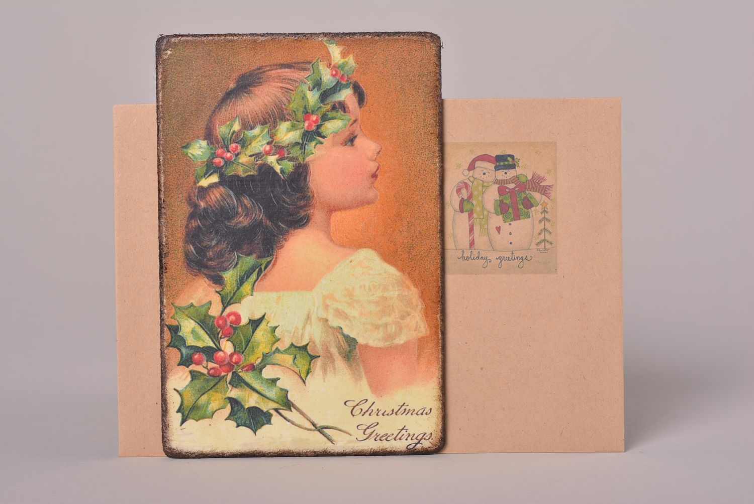 Handmade schöne Grusskarte Postkarte Holz Grußkarte Designer auffallend toll foto 1