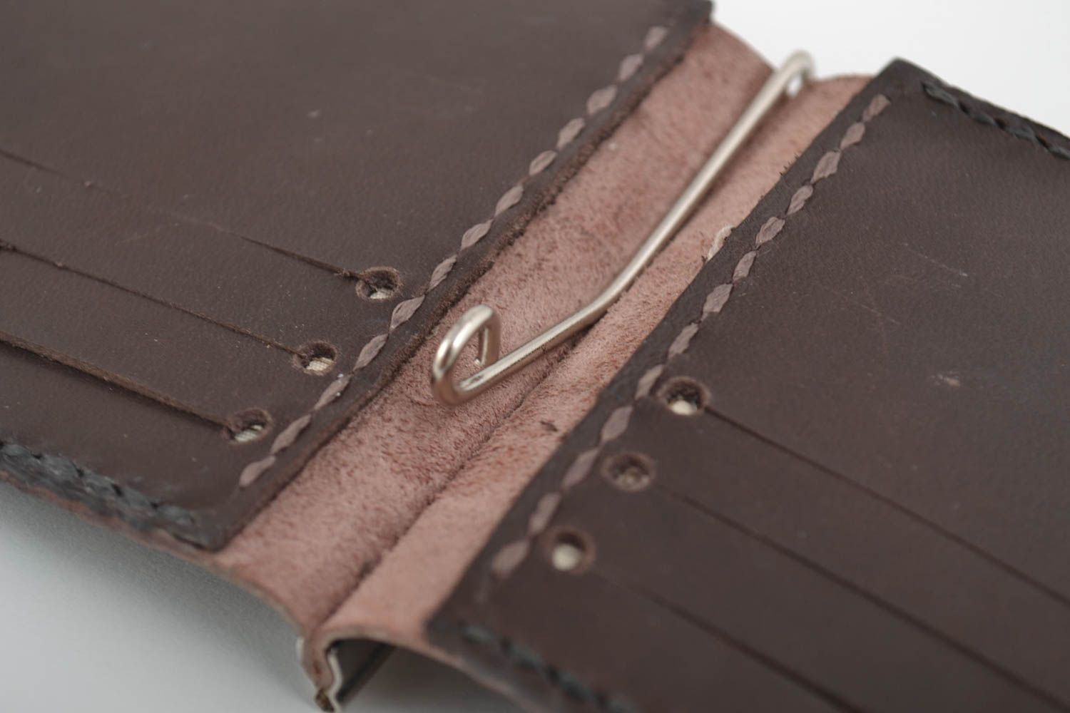 Beautiful handmade leather wallet designer purse leather goods gift ideas photo 4