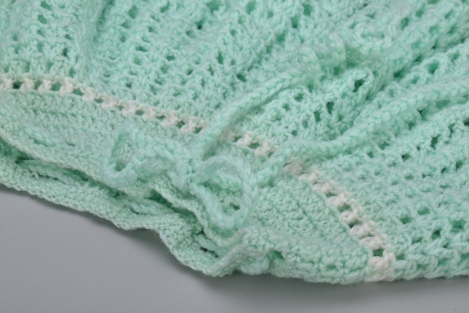 Jupe tricotée au crochet couleur menthe photo 4