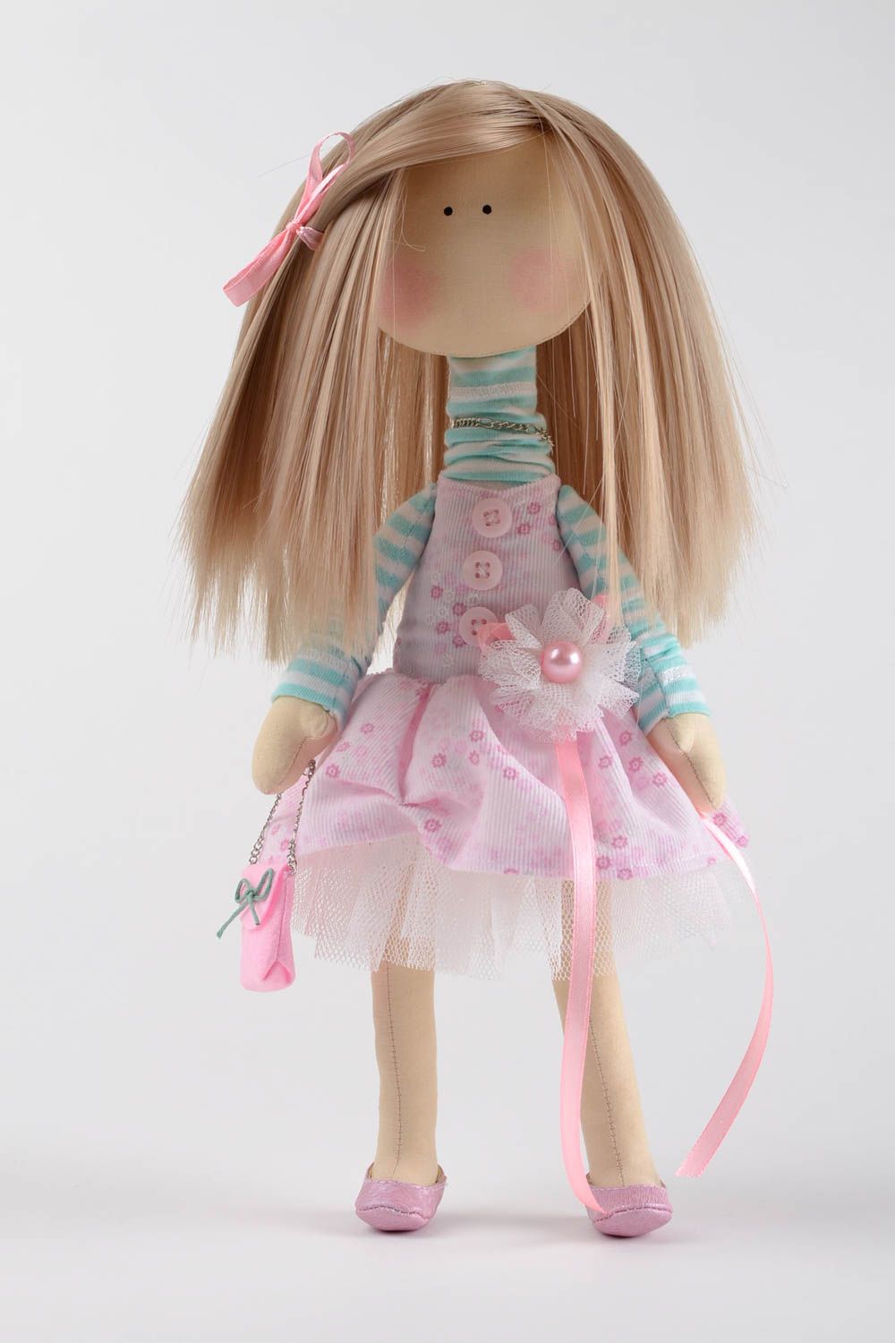 Handmade soft toy designer textile doll for girls stylish interior decoration photo 1