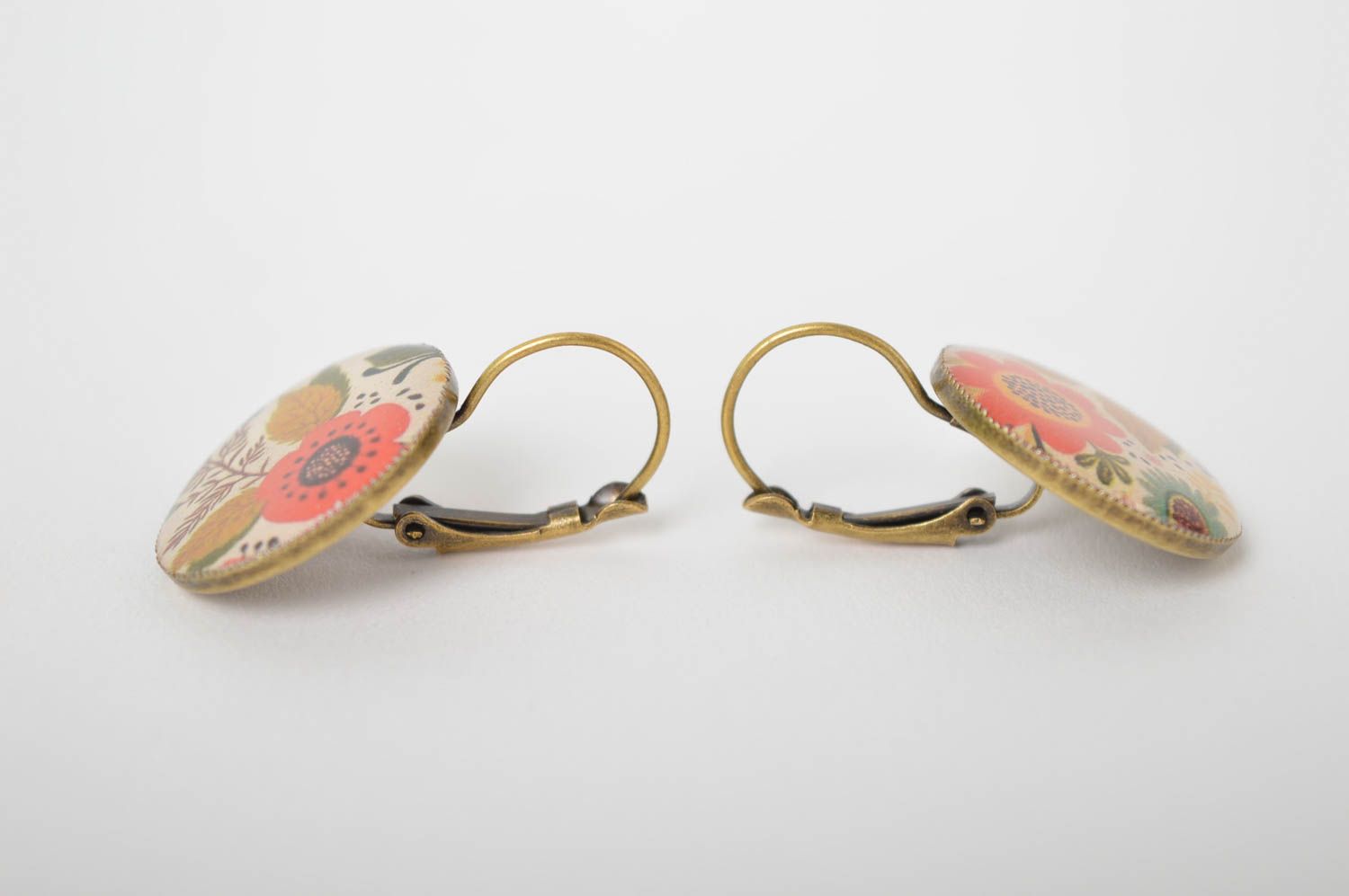 Handmade lange Ohrhänger Mode Schmuck Ohrringe für Damen mit Print stilvoll foto 3