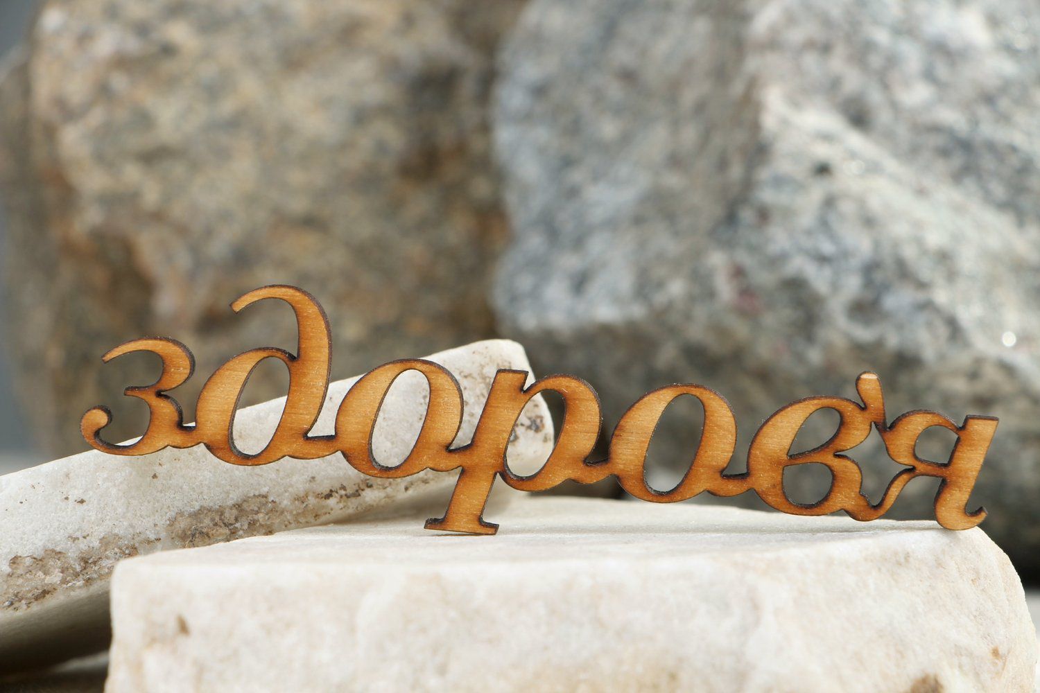Chipboard scrapbooking en bois inscription Zdorovya Santé photo 4