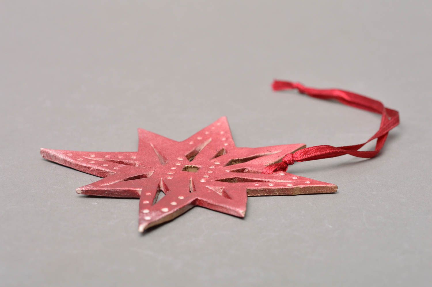 Colgante decorativo hecho a mano adorno navideño regalo original estrella  foto 3