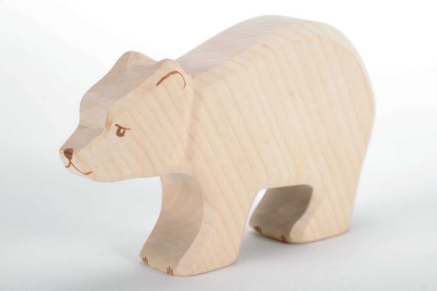 Estatueta de madeira Urso branco foto 3
