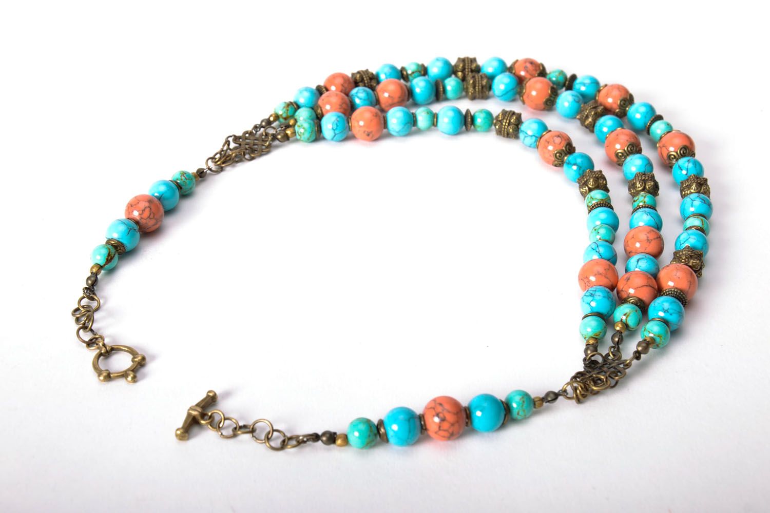 Multi row turquoise necklace photo 3