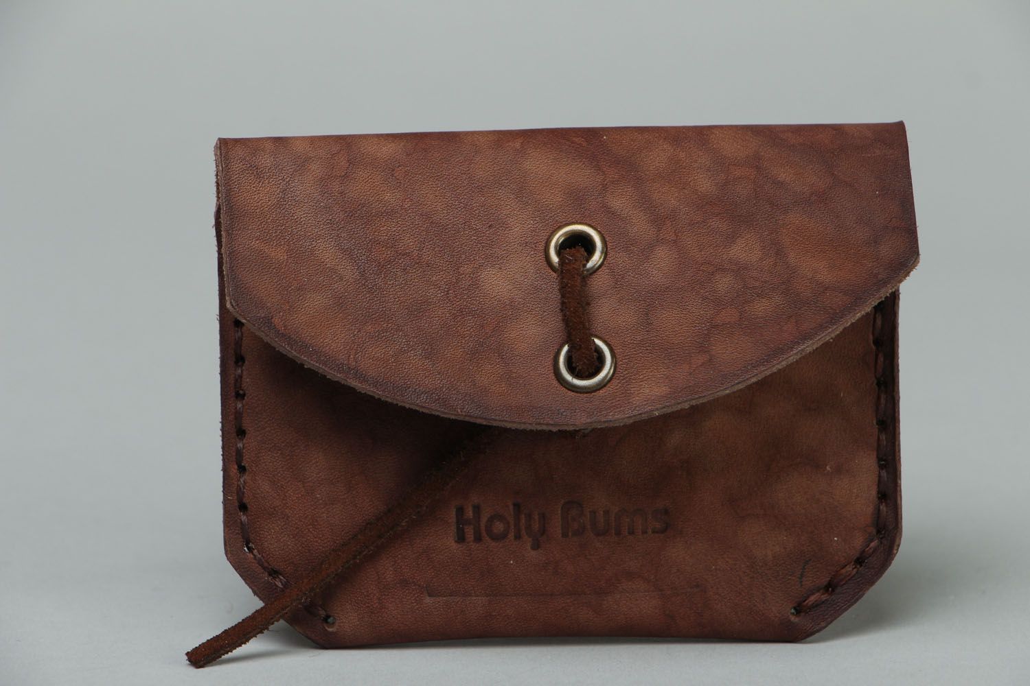 Brown leather purse photo 1