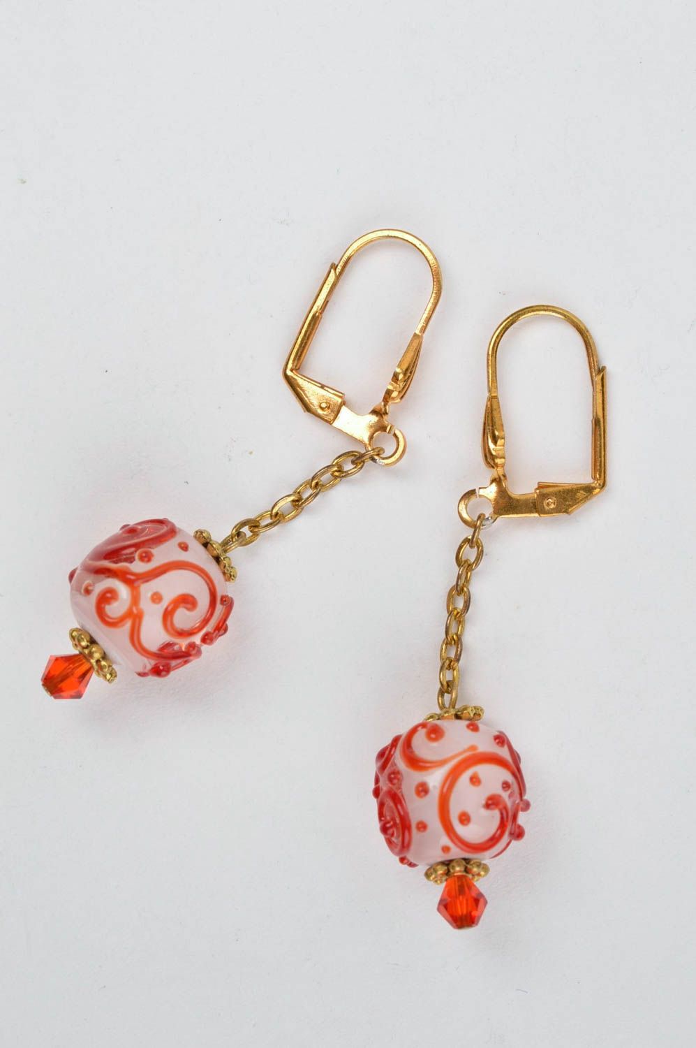 Handmade long earrings glass earrings lampwork accessories glass jewelry photo 2