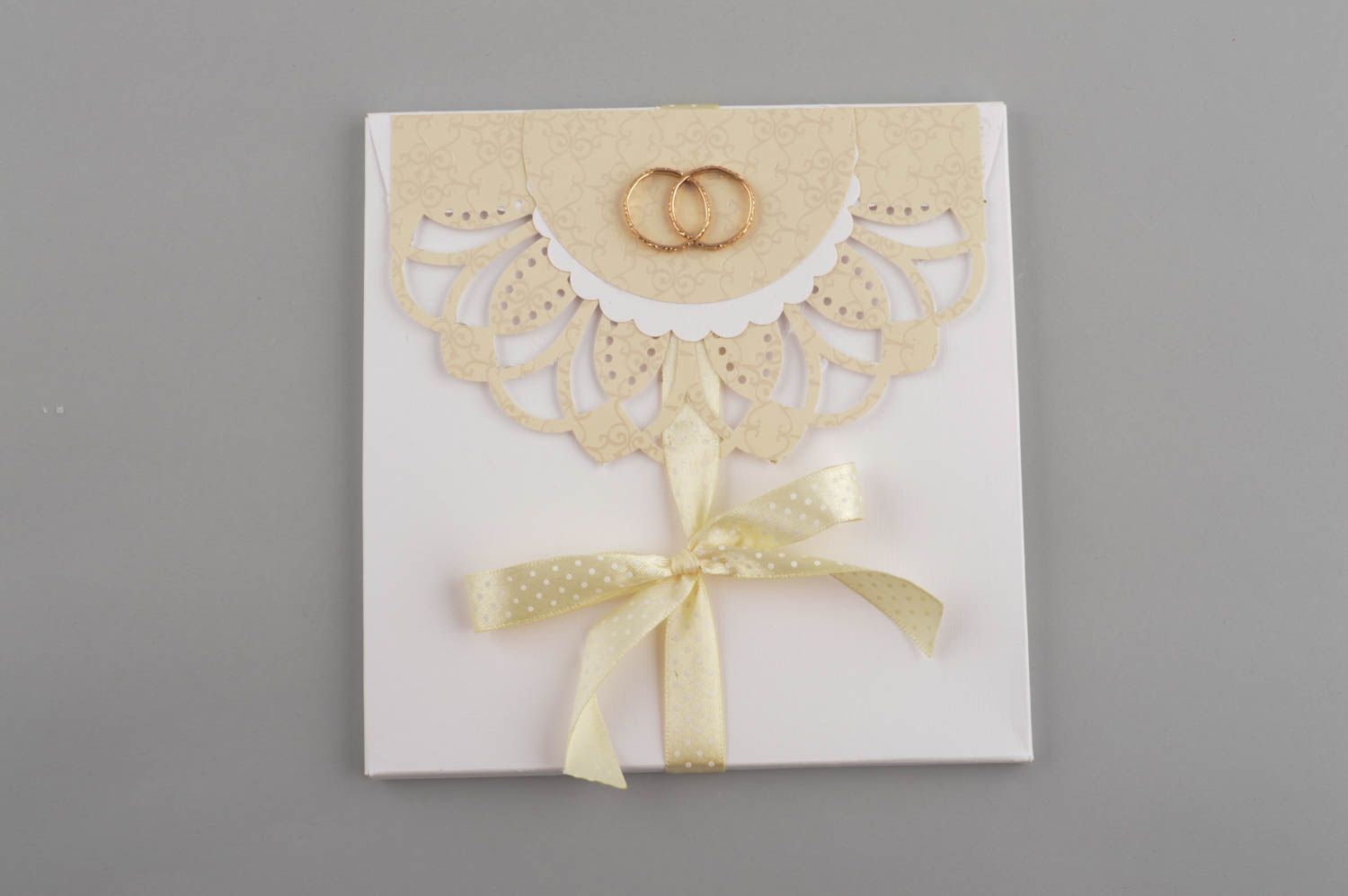Enveloppe cadeau papier design Enveloppe fait main blanc beige Idée cadeau photo 2