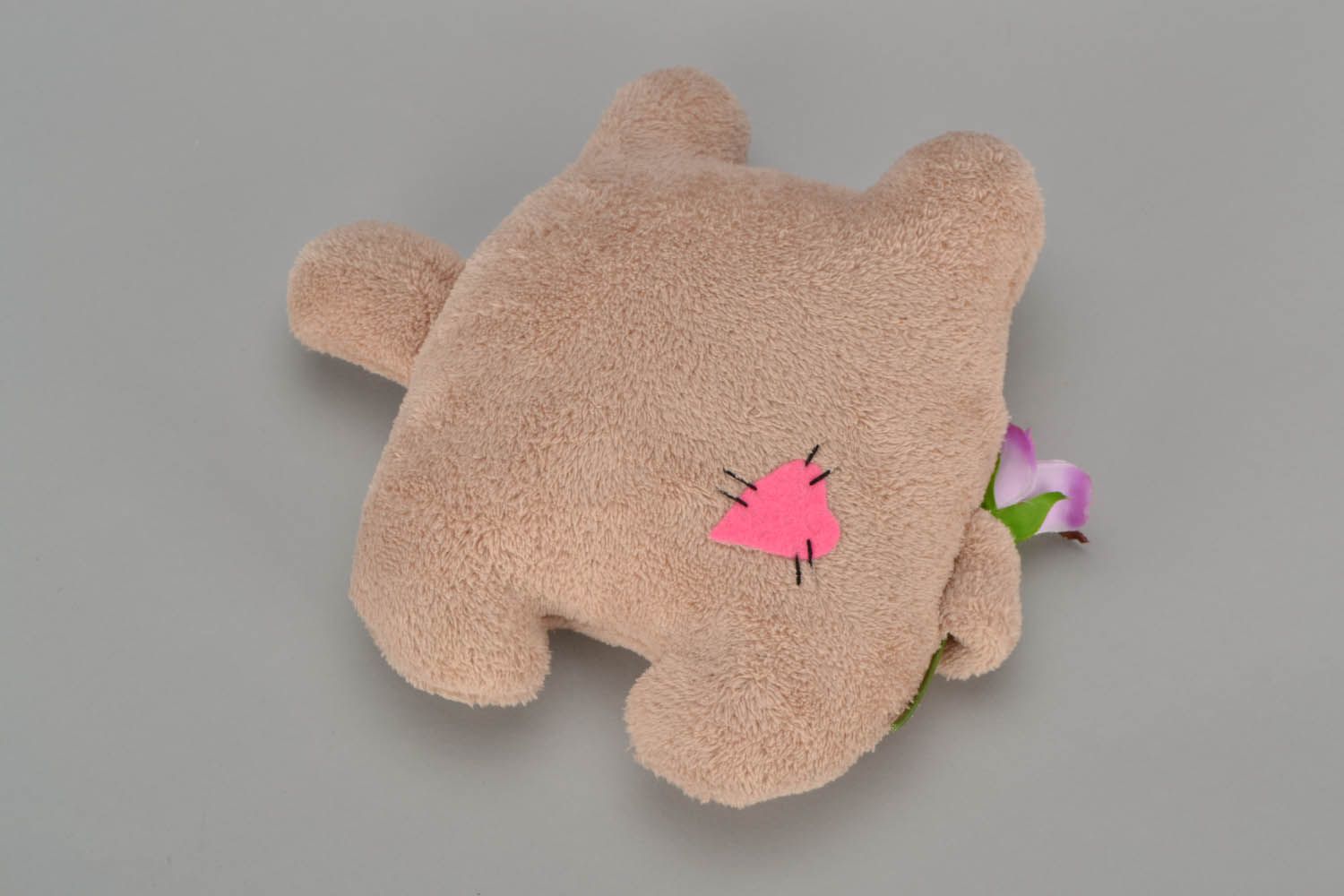 Soft mohair toy Cat with a Flower photo 5