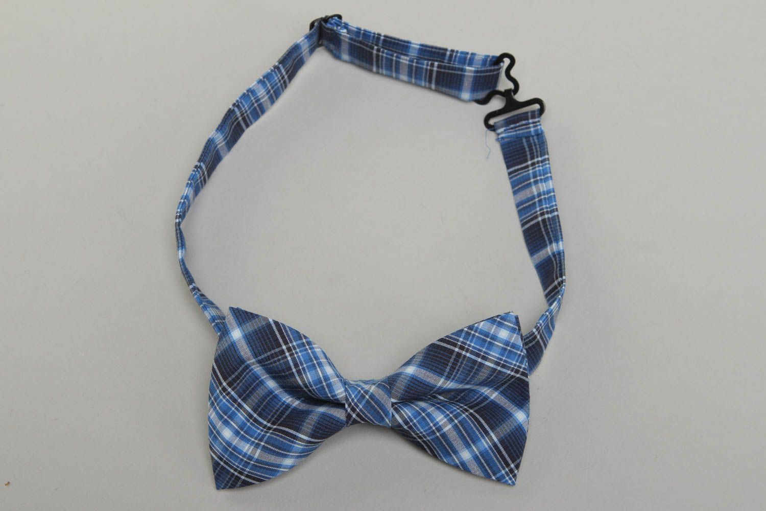 Checkered fabric bow tie photo 1