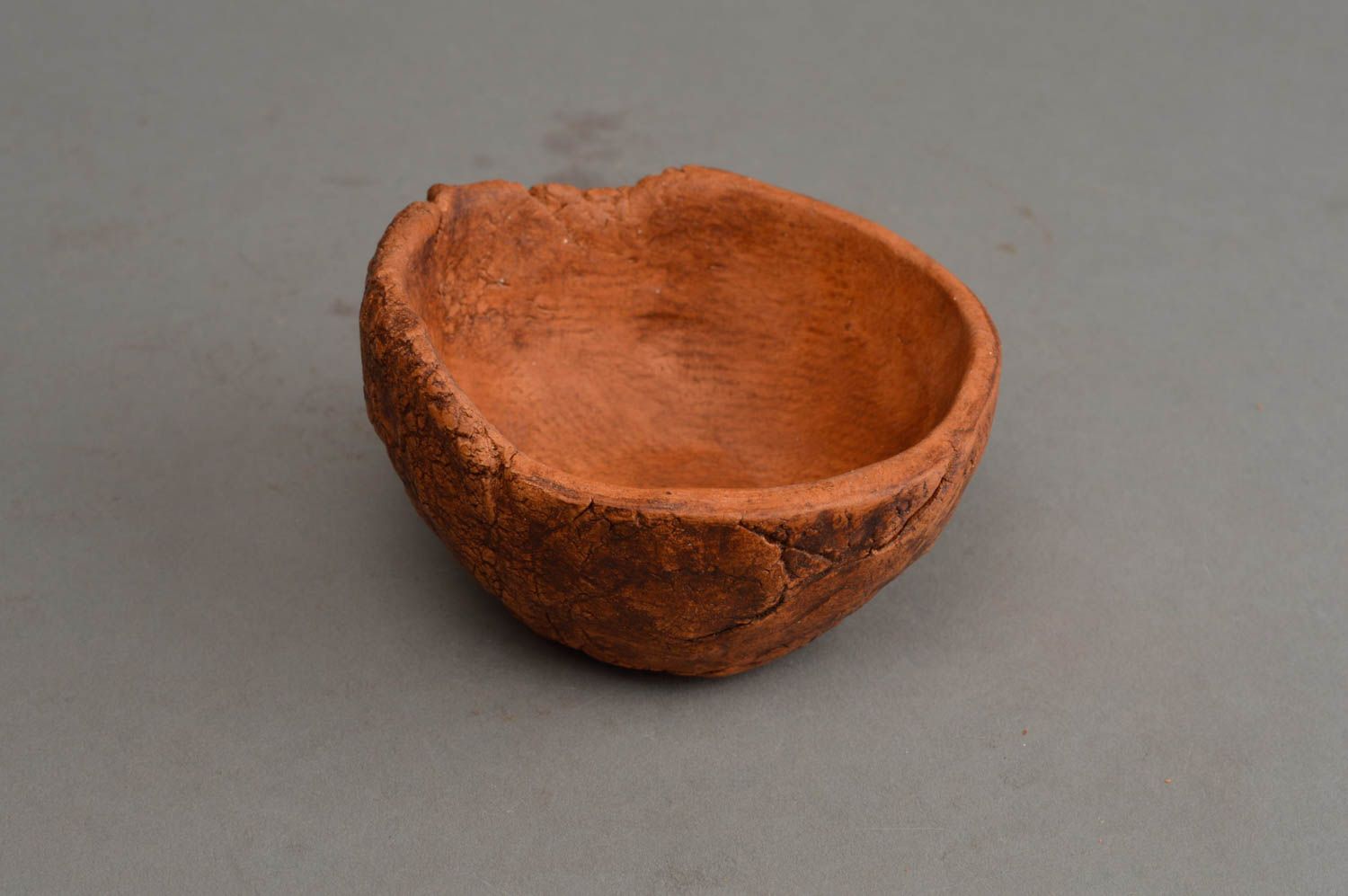 Ceramic handmade bowl unusual stylish kitchenware plate for sauces and salt photo 3